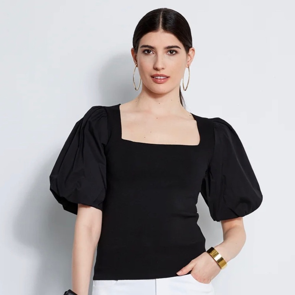 Elie Tahari puff sleeve top size S NWT